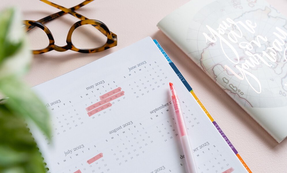 Use the mini-months section to get excited about your vacation